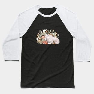 Cute Wolf Animal Loving Cuddle Embrace Children Kid Tenderness Baseball T-Shirt